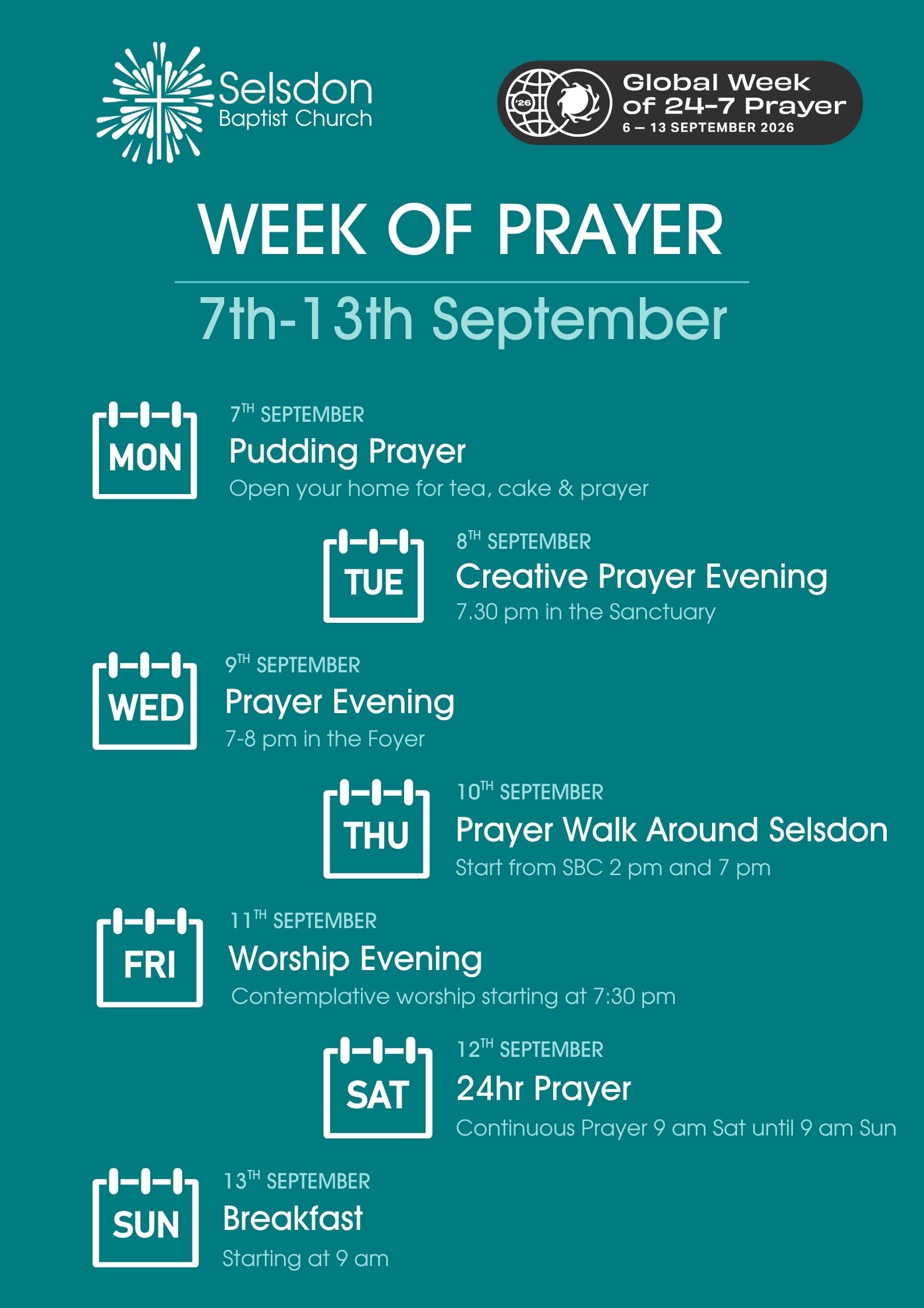 SBC week of prayer - 7th Sept to 13th Sept